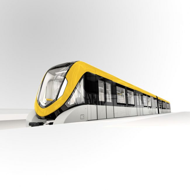 métro futuriste jaune