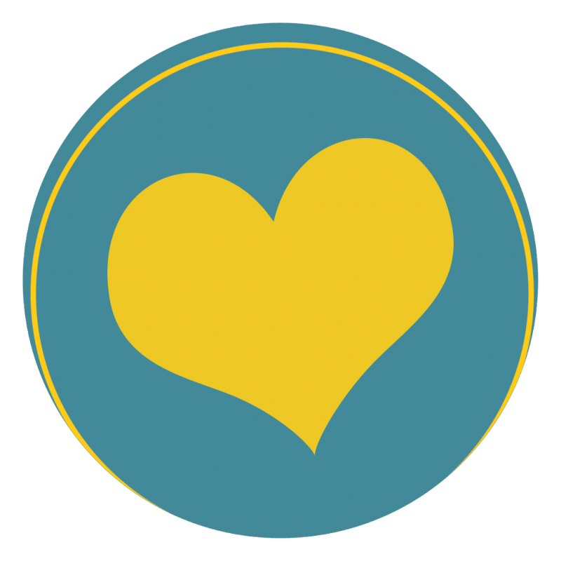 coeur jaune avec le fond du logo de La Mobylette Jaune